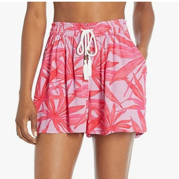 NWT P.J. Salvage Tranquil Palms cami (L) & shorts (M) set in lilac/fuschia - Picture 2 of 14